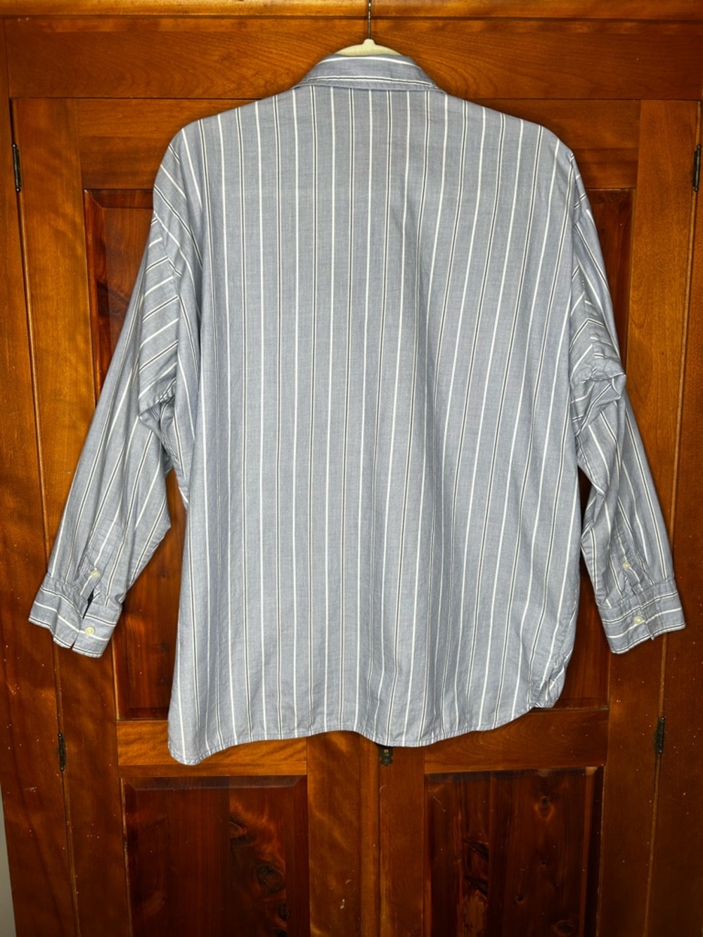 Everlane Iconic Oversized Striped Button-Down Cotton Shirt Relaxed Fit Coastal - Picture 3 of 15